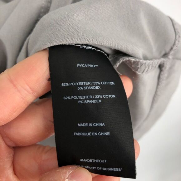 Cuts Henley Tee Mens Medium Light Gray Curve-Hem Short Sleeve - Picture 4 of 11